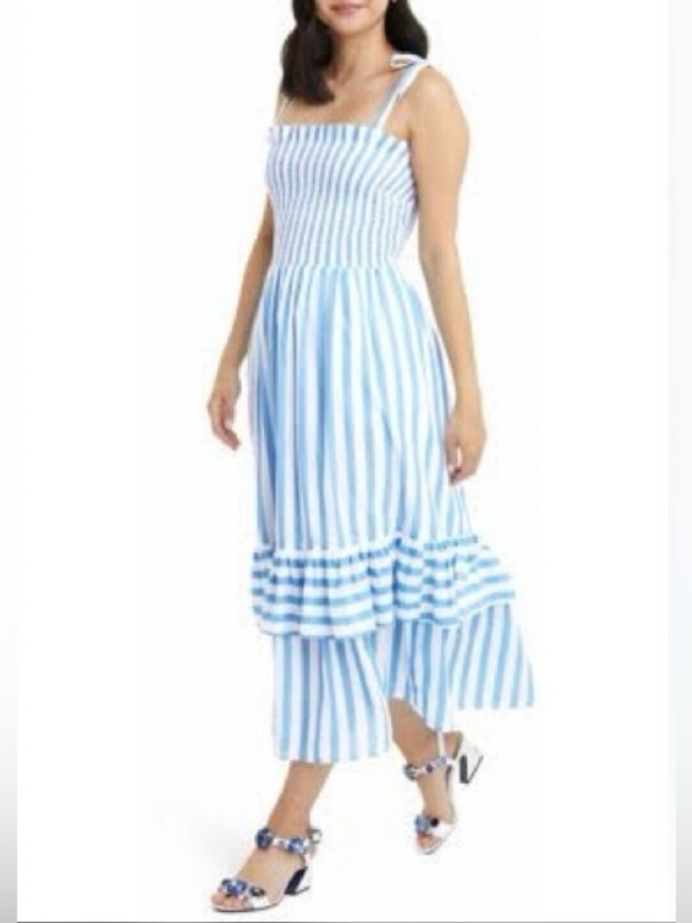 Draper James Blue and White Maxi Skirt